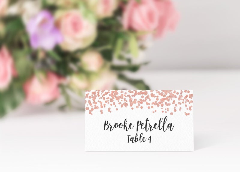 Printed Party Table Place Cards for All Occasions and Events, Set of 25 (Rose Gold) - Image 3